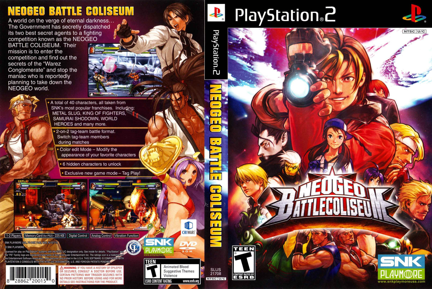 NeoGeo Battle Coliseum Cover Art - WOI Solutions