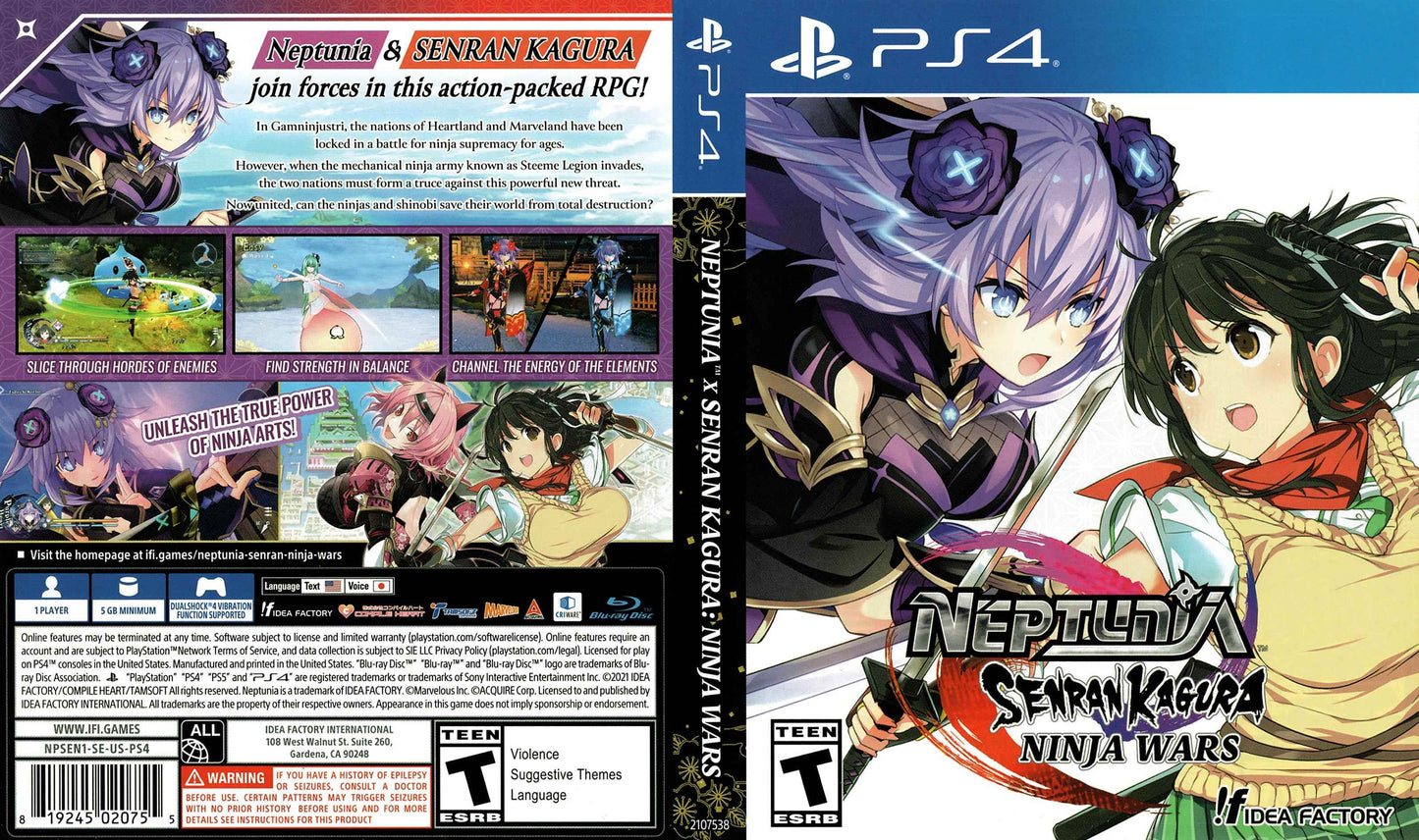 Neptunia x Senran Kagura Ninja Wars Cover Art - WOI Solutions