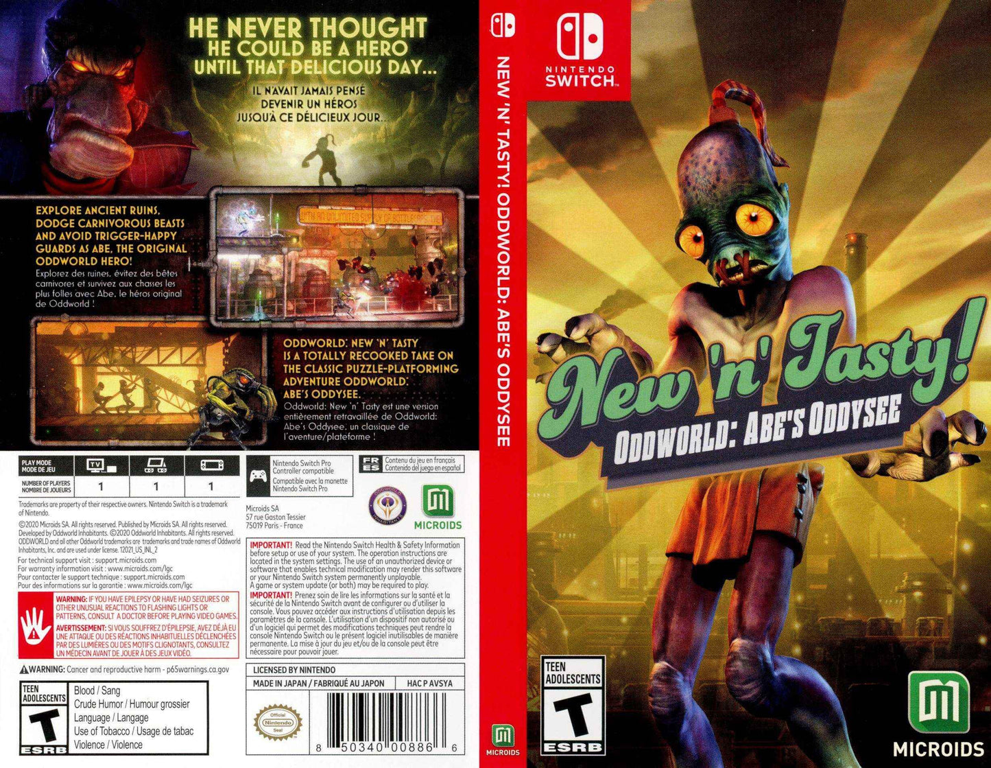 New 'N' Tasty! Oddworld Abe's Odysee Cover Art - WOI Solutions