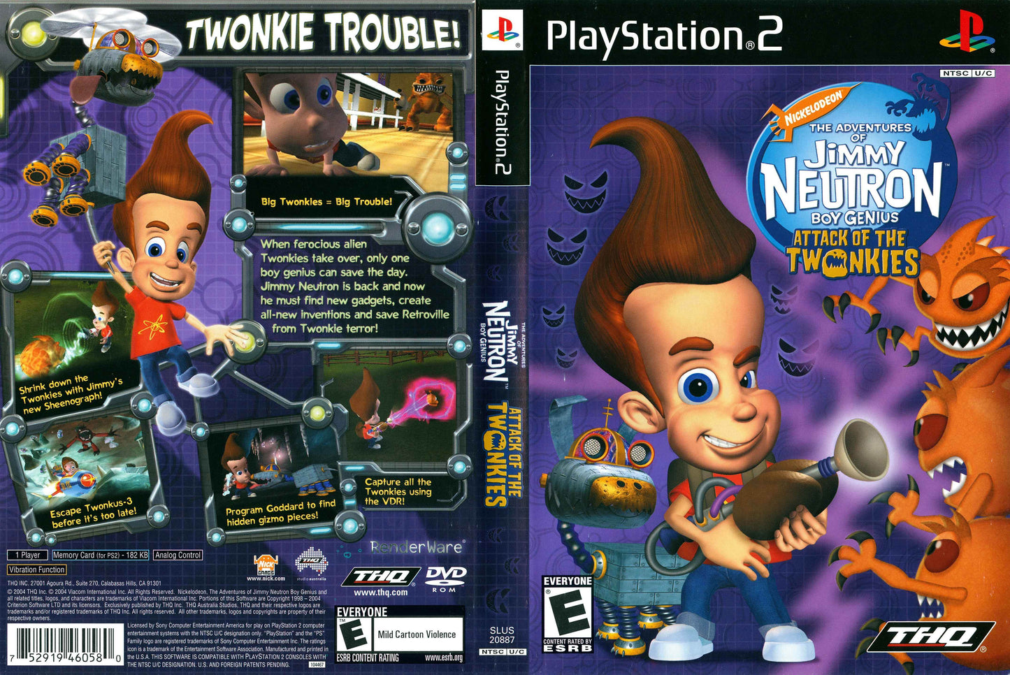 Nickelodeon Jimmy Neutron Boy Genius Attack of the Twonkies Cover Art - WOI Solutions