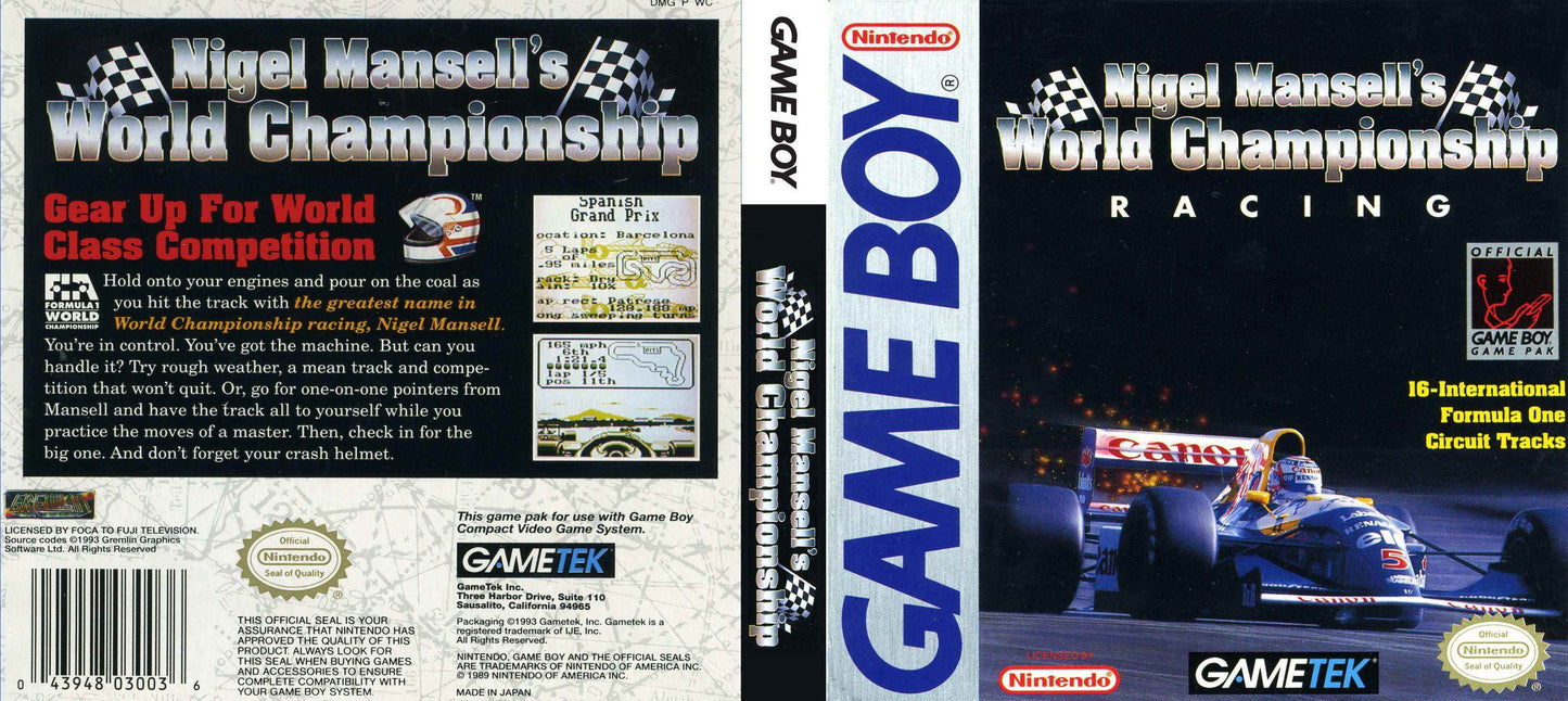 Nigel Mansell's World Championship Racing Cover Art - WOI Solutions