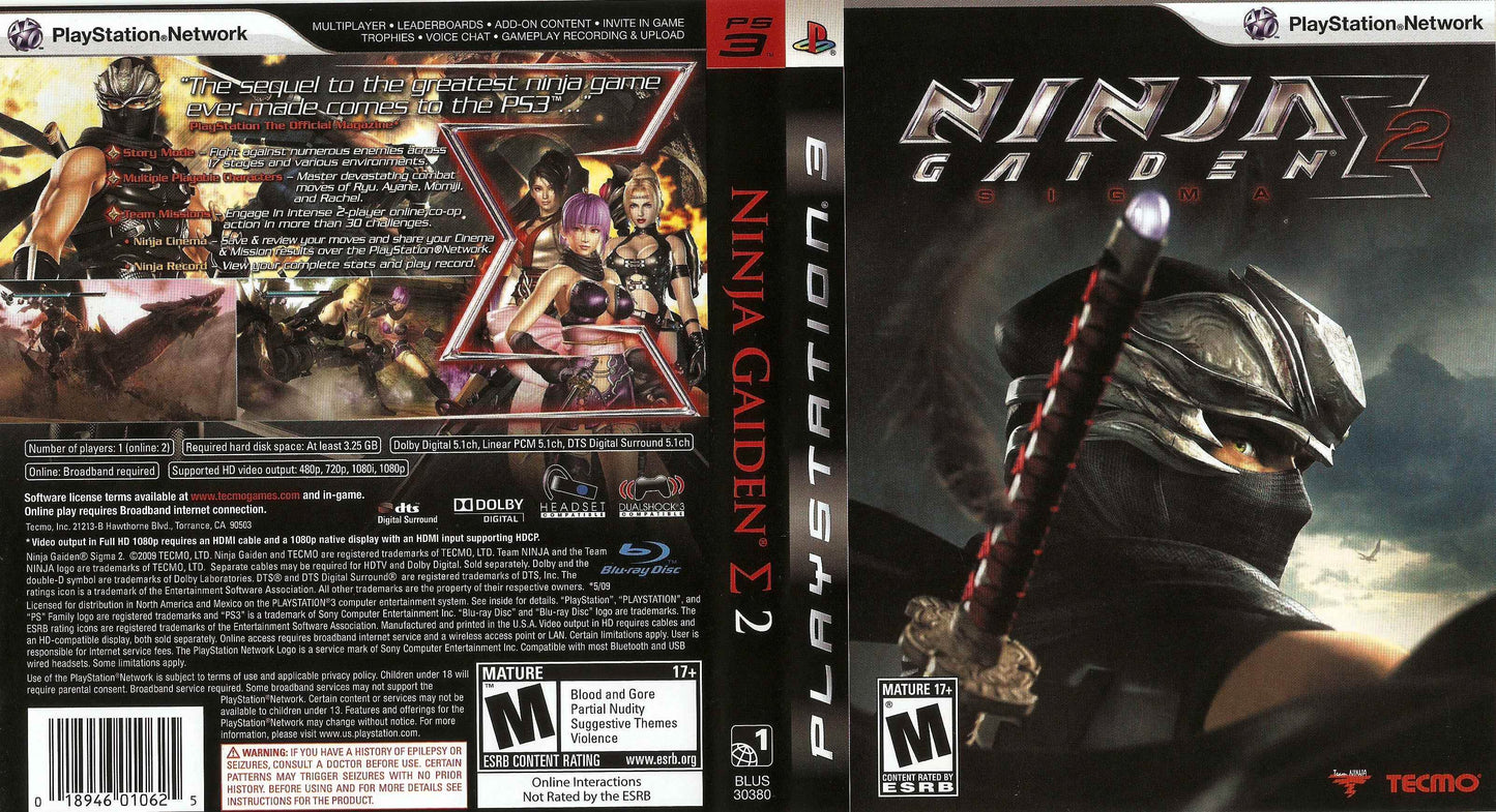 Ninja Gaiden Sigma 2 Cover Art - WOI Solutions