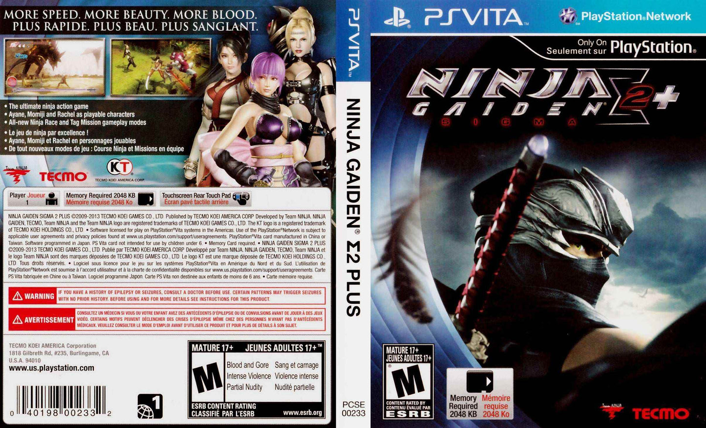 Ninja Gaiden Sigma 2 Plus Cover Art - WOI Solutions