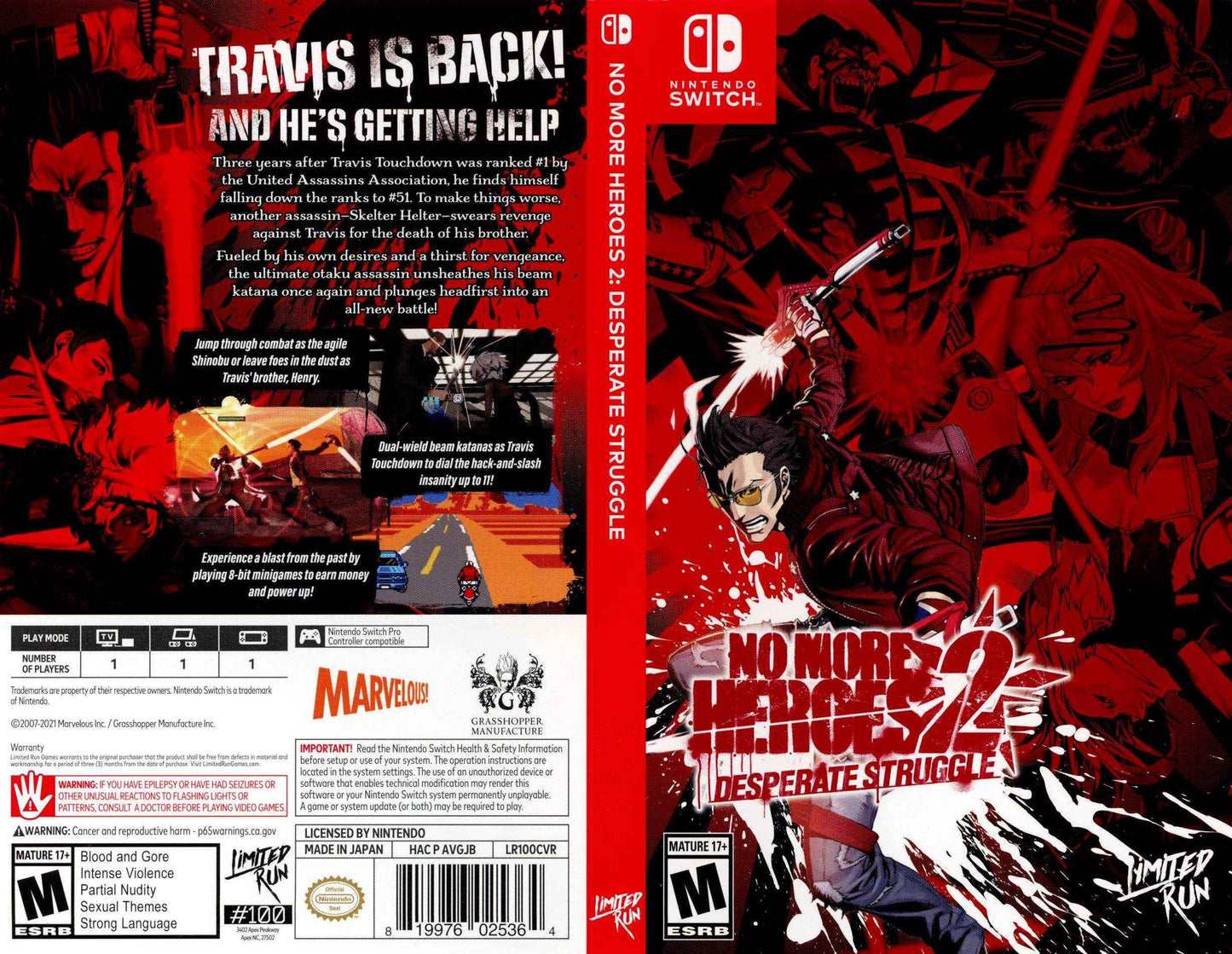 No More Heroes 2 Desperate Struggle Cover Art - WOI Solutions