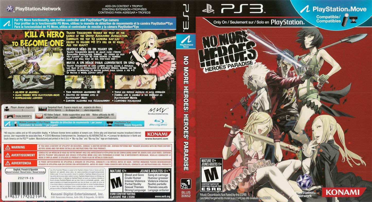 No More Heroes Heroes' Paradise Cover Art - WOI Solutions