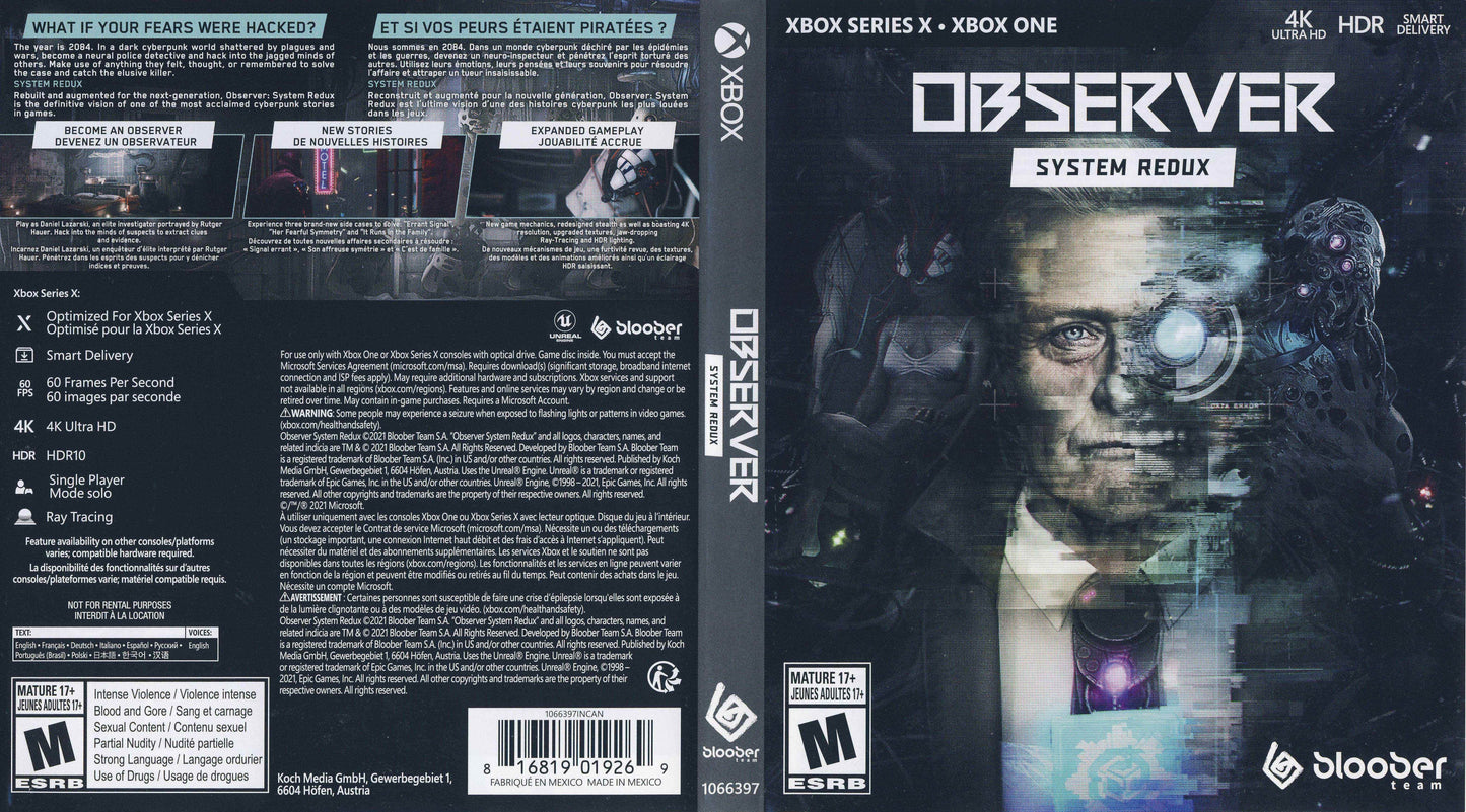 Observer System Redux Cover Art - WOI Solutions