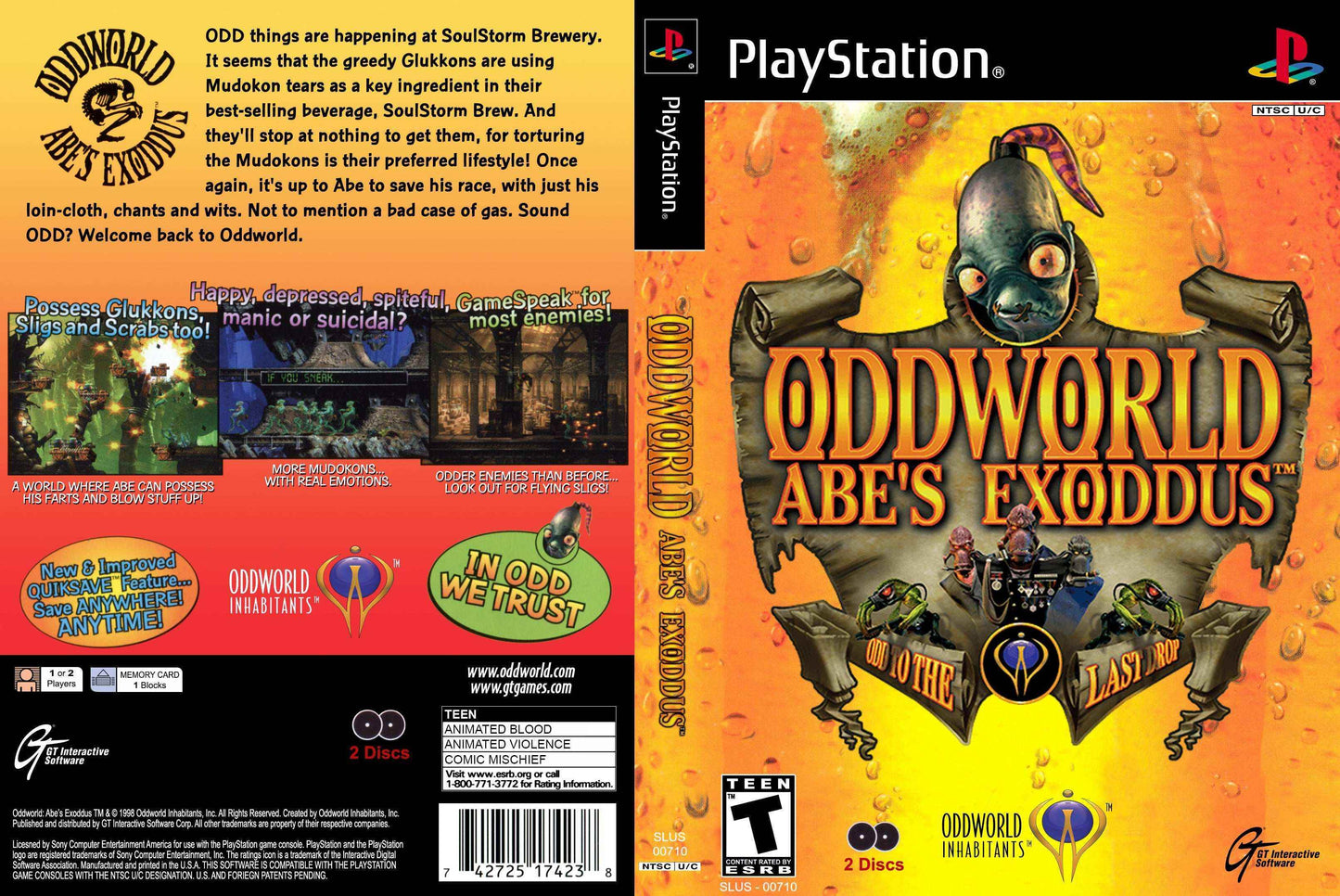 Oddworld Abe's Exoddus Cover Art - WOI Solutions
