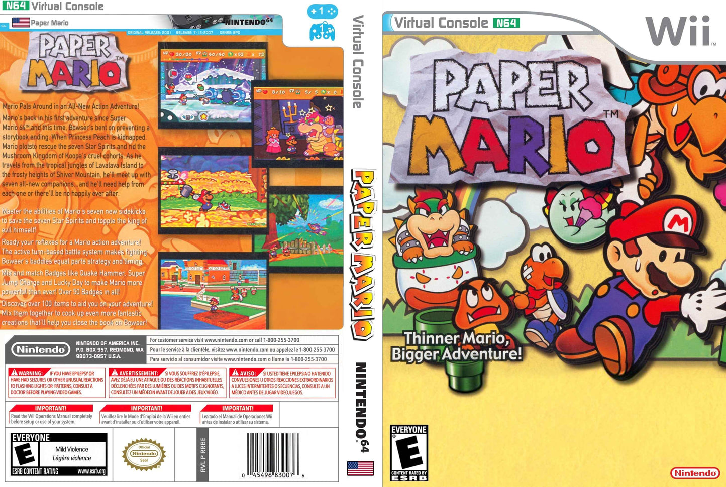 Paper Mario (Virtual Console) Cover Art - WOI Solutions