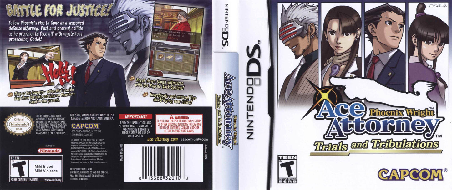 Phoenix Wright Ace Attorney - Trials And Tribulations Cover Art - WOI Solutions