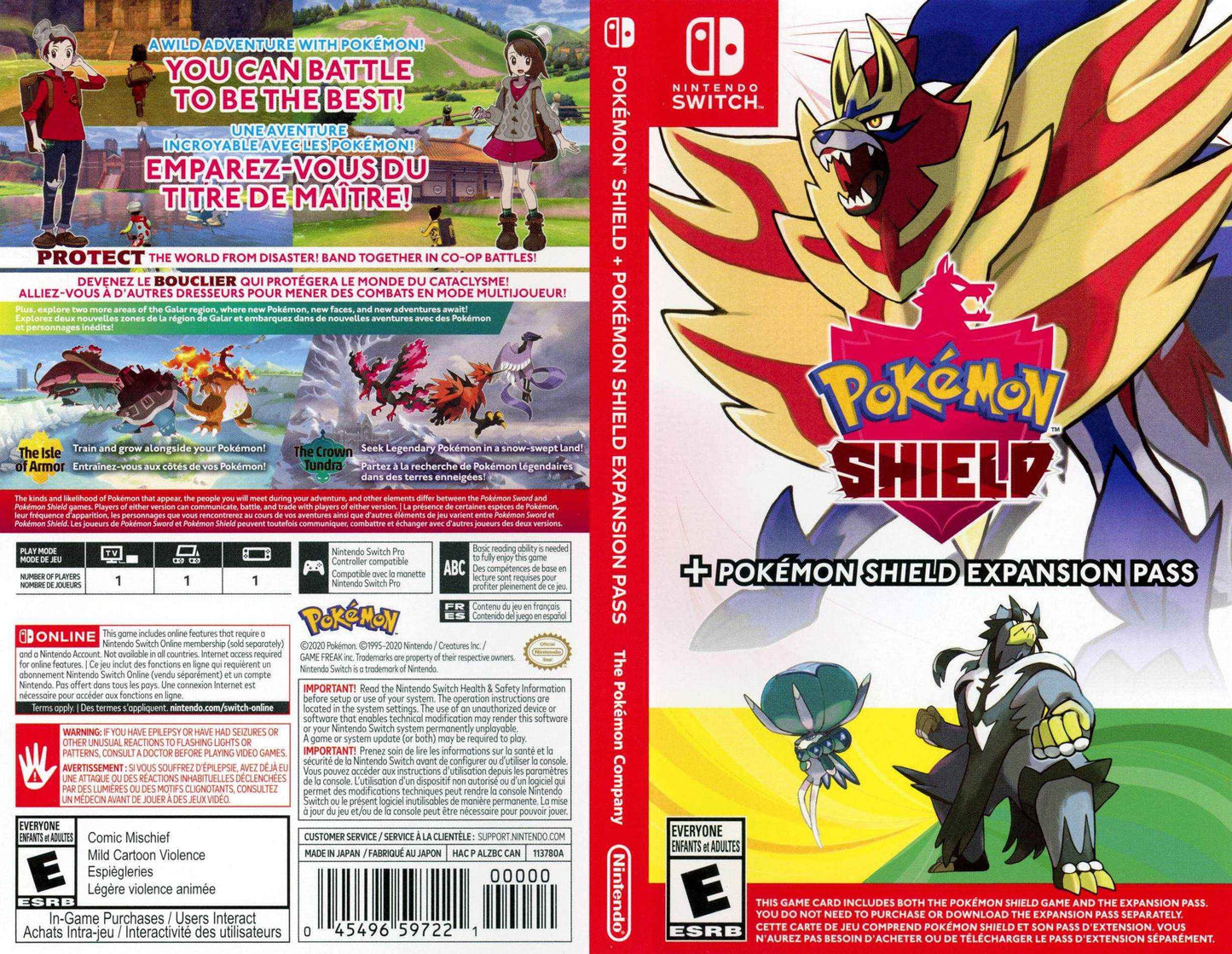 Pokemon Shield + Pokemon Shield Expansion Pass Cover Art - WOI Solutions