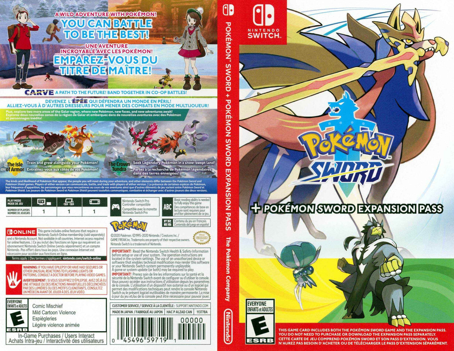 Pokemon Sword + Pokemon Sword Expansion Pass Cover Art - WOI Solutions