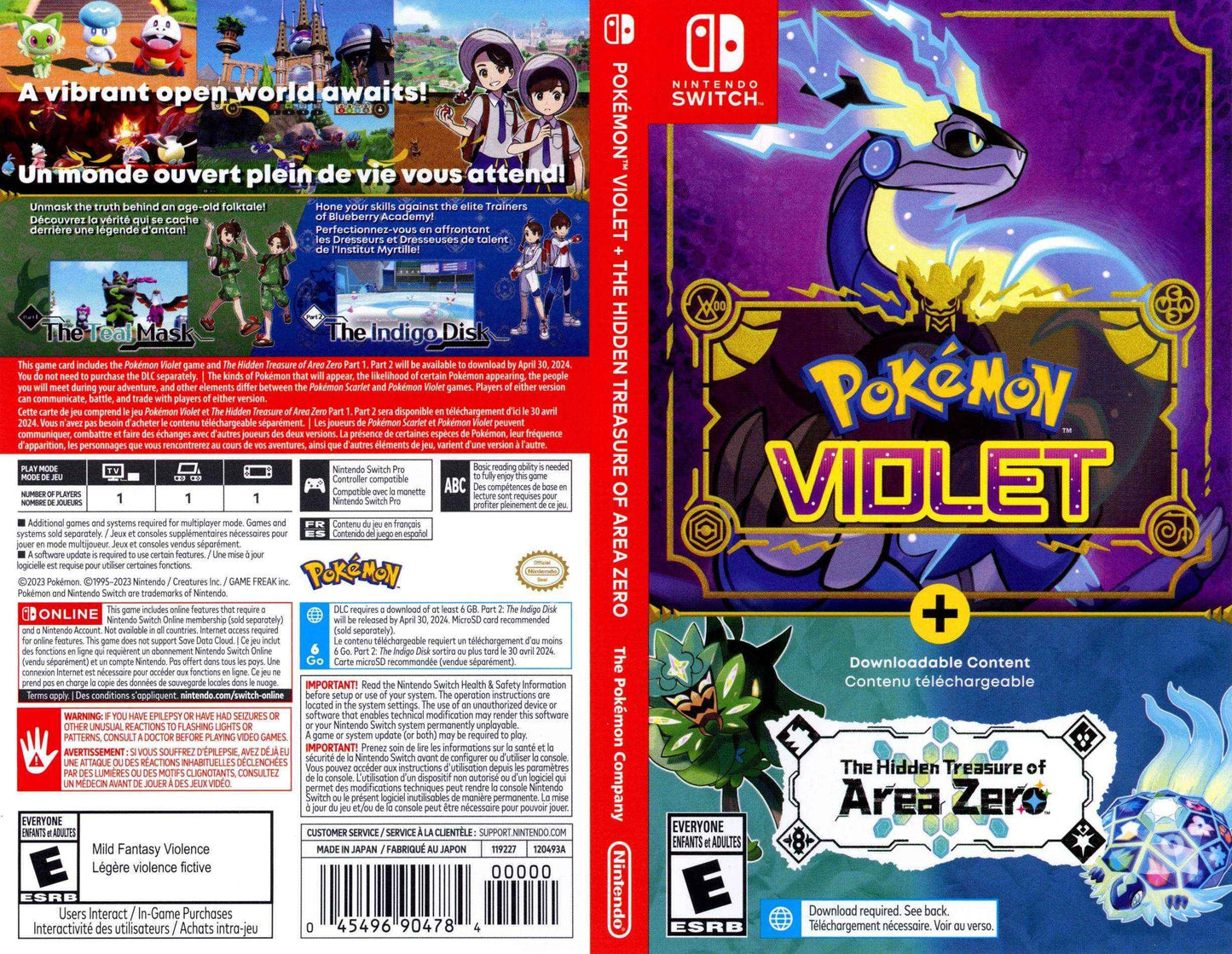 Pokemon Violet + The Hidden Treasures of Area Zero Cover Art - WOI Solutions