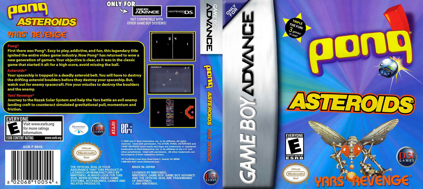Pong - Asteroids - Yar's Revenge Cover Art - WOI Solutions