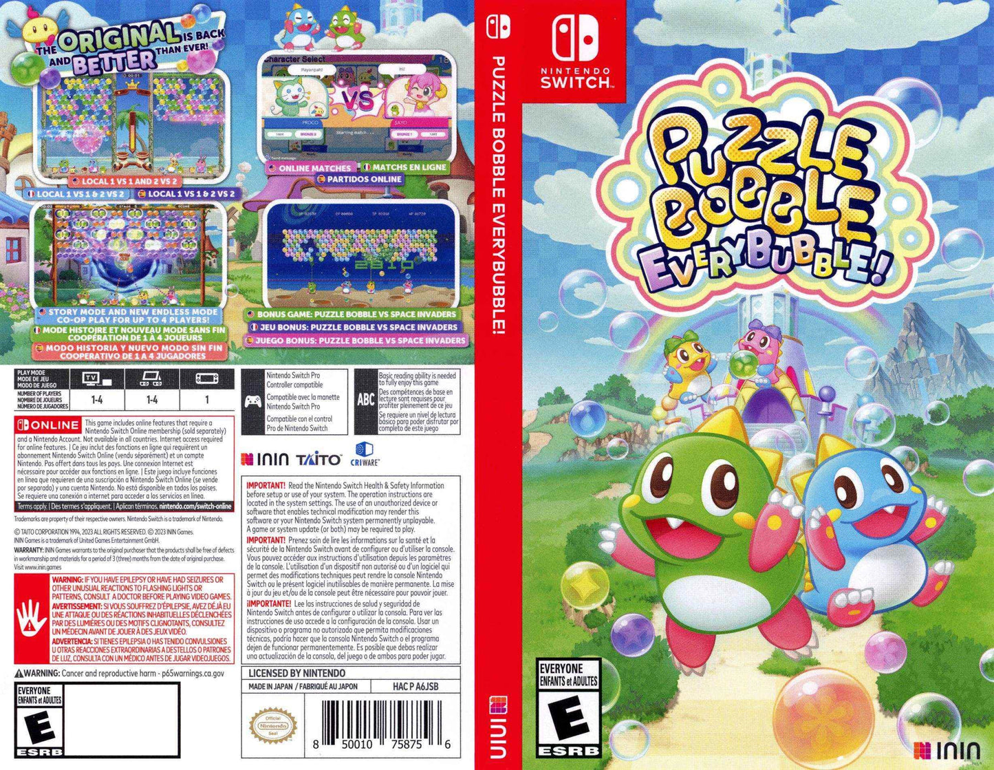 Puzzle Bobble EveryBubble! Cover Art - WOI Solutions
