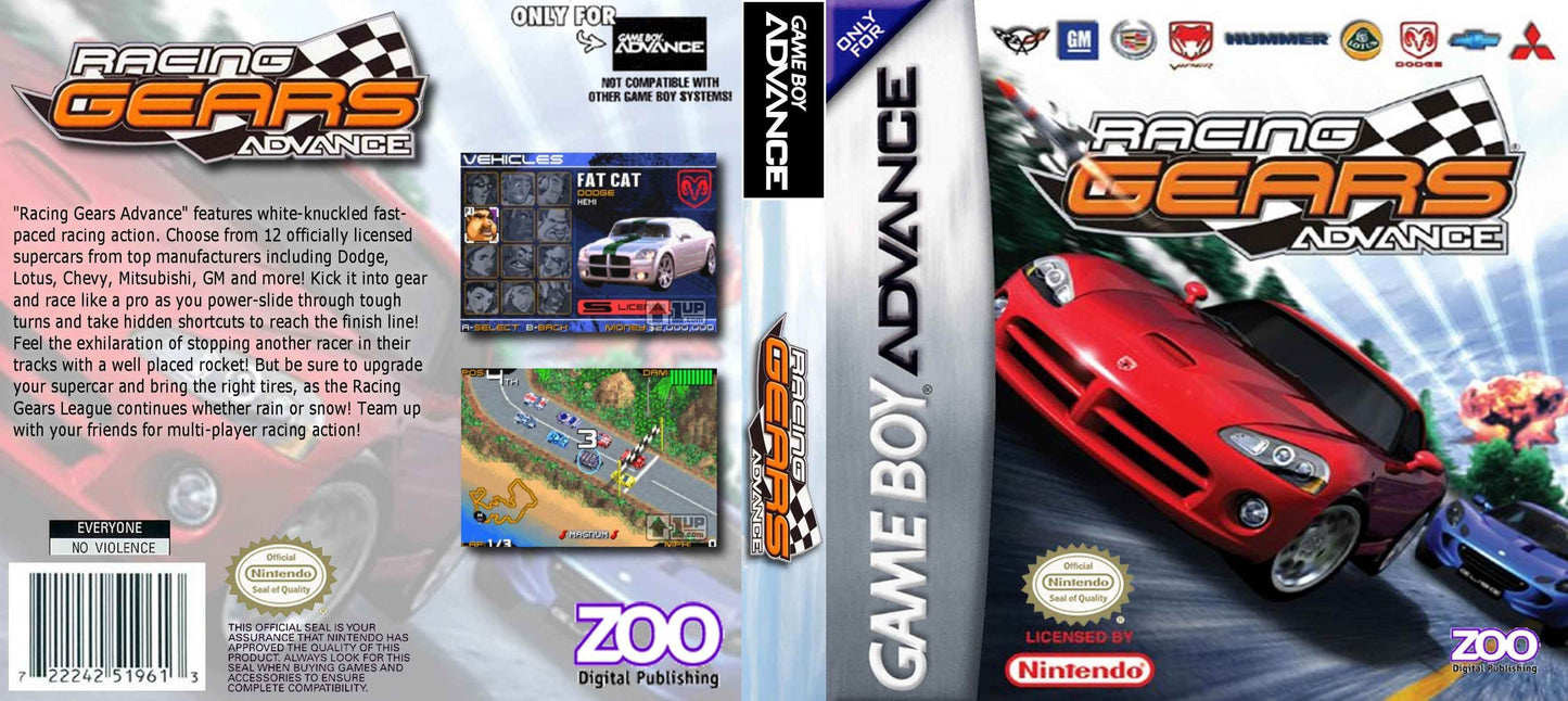 Racing Gears Advance Cover Art - WOI Solutions