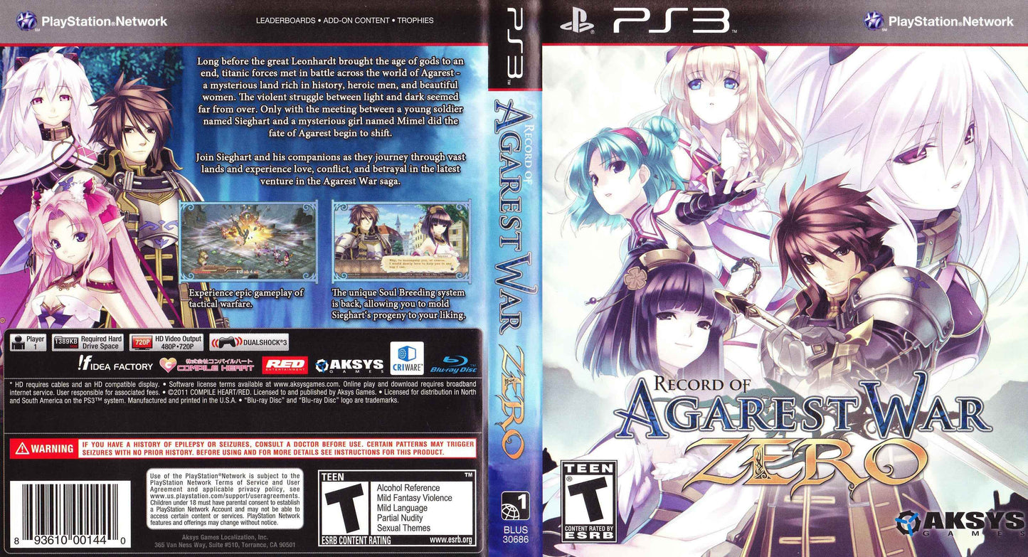 Record of Agarest War Zero Cover Art - WOI Solutions