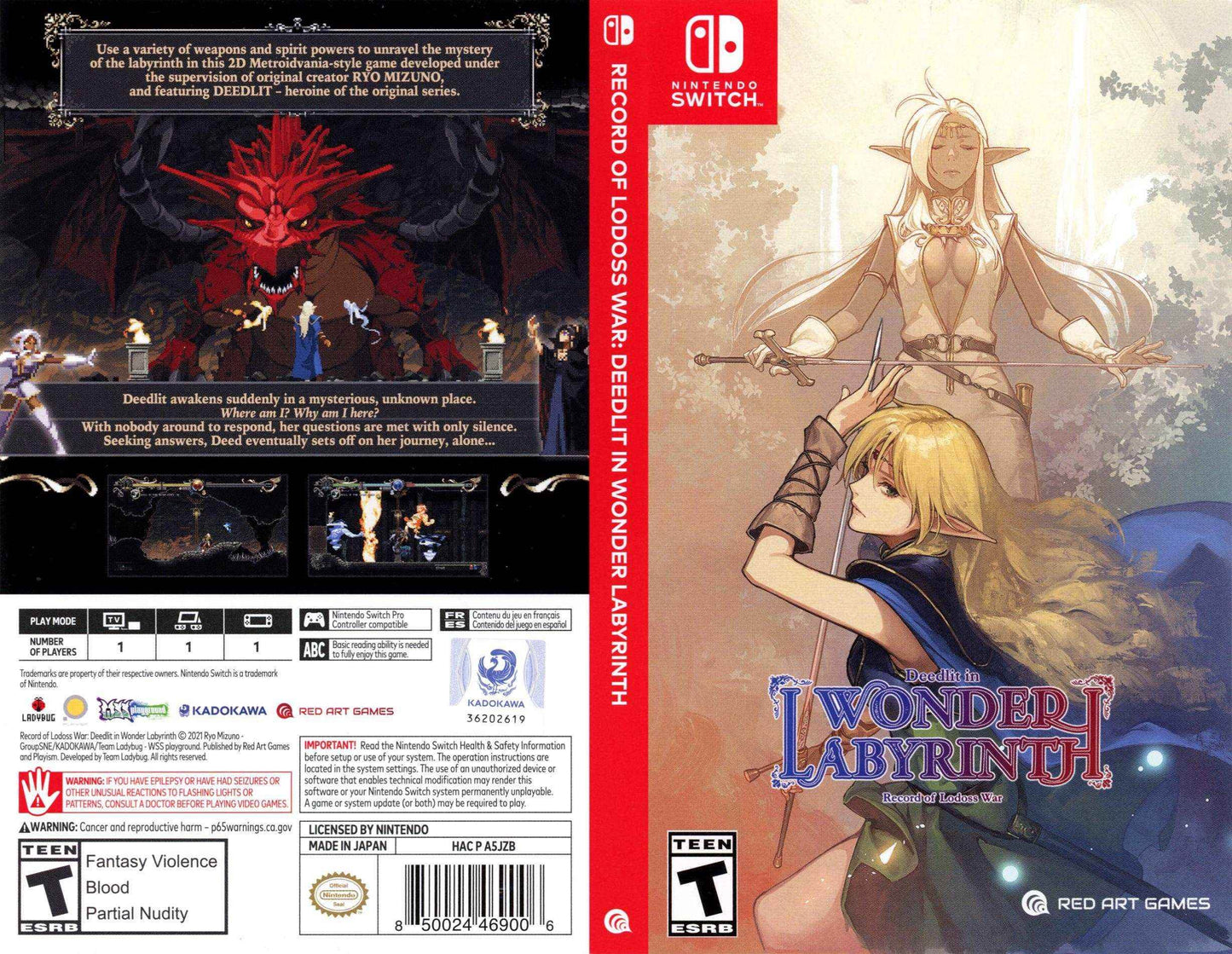 Record of Lodoss War Deedlit in Wonder Labyrinth Cover Art - WOI Solutions