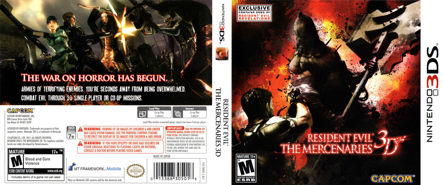 Resident Evil The Mercenaries 3D Cover Art - WOI Solutions