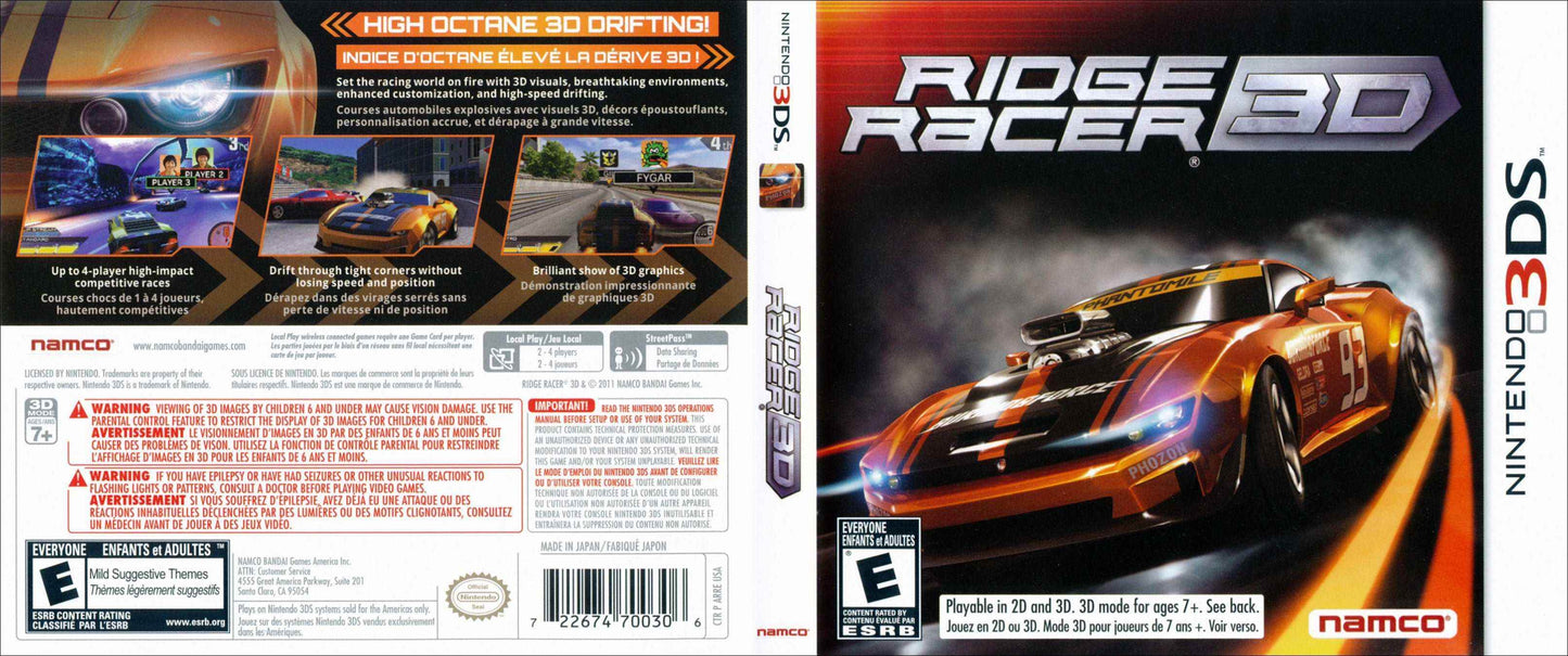 Ridge Racer 3D Cover Art - WOI Solutions