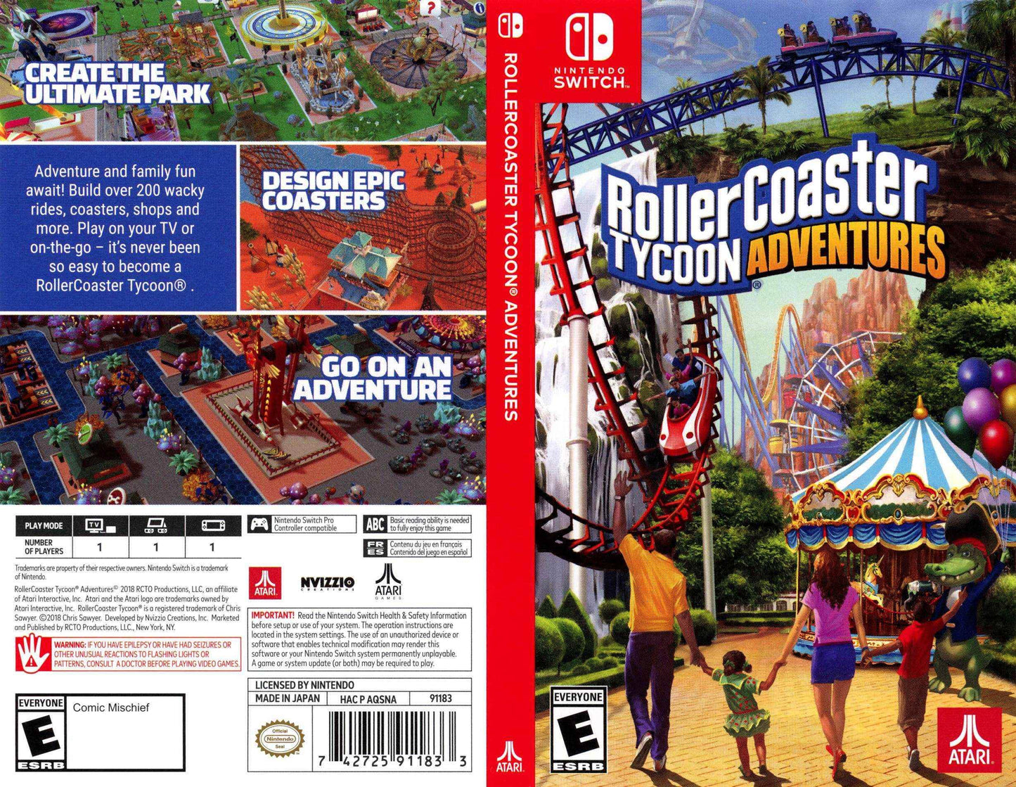 RollerCoaster Tycoon Adventures Cover Art - WOI Solutions