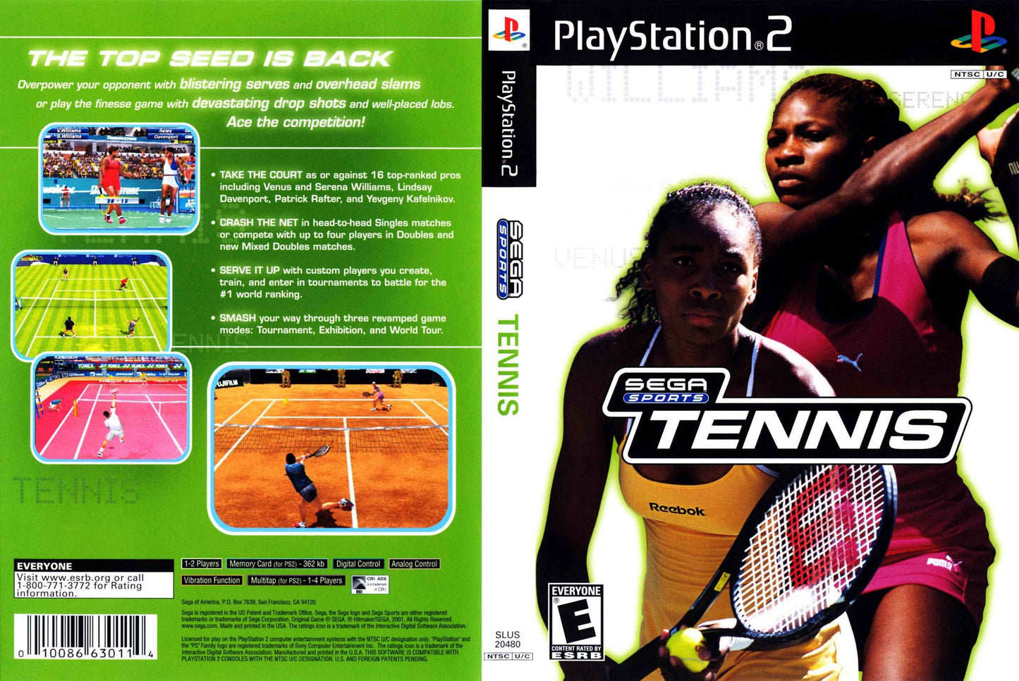 SEGA Sports Tennis Cover Art - WOI Solutions