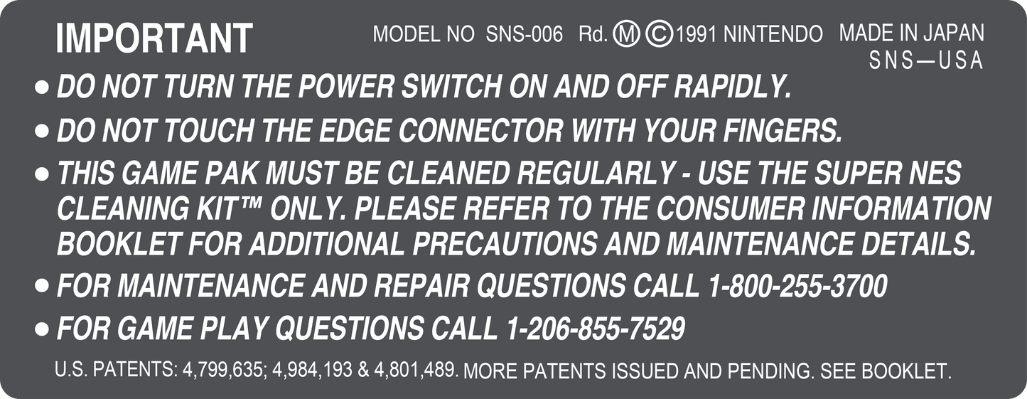 SNES Label (Back) Cover Art - WOI Solutions