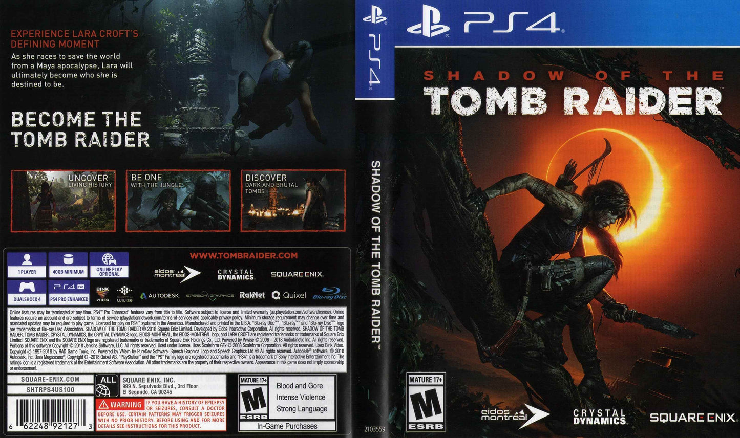 Shadow Of The Tomb Raider Cover Art - WOI Solutions