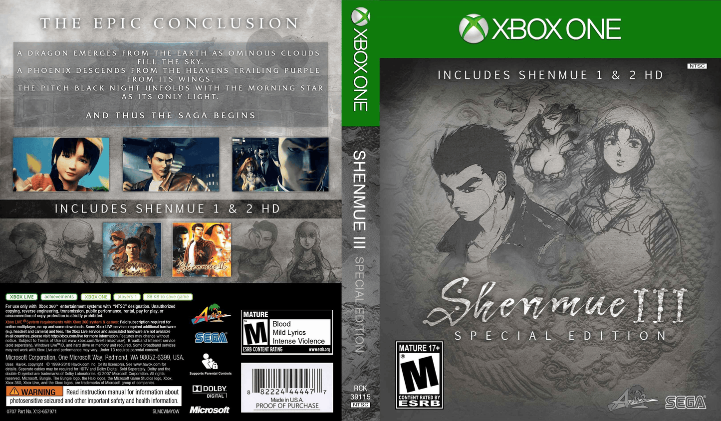 Shenmue III Special Edition Cover Art - WOI Solutions