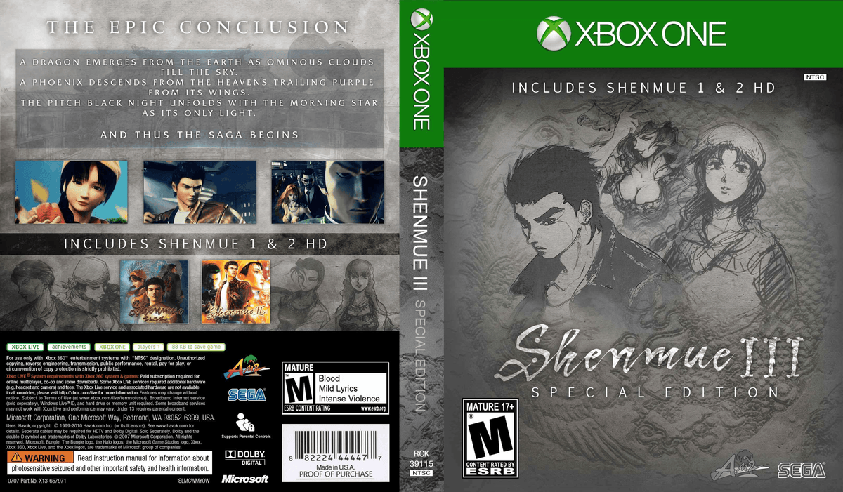 Shenmue III Special Edition Cover Art - WOI Solutions