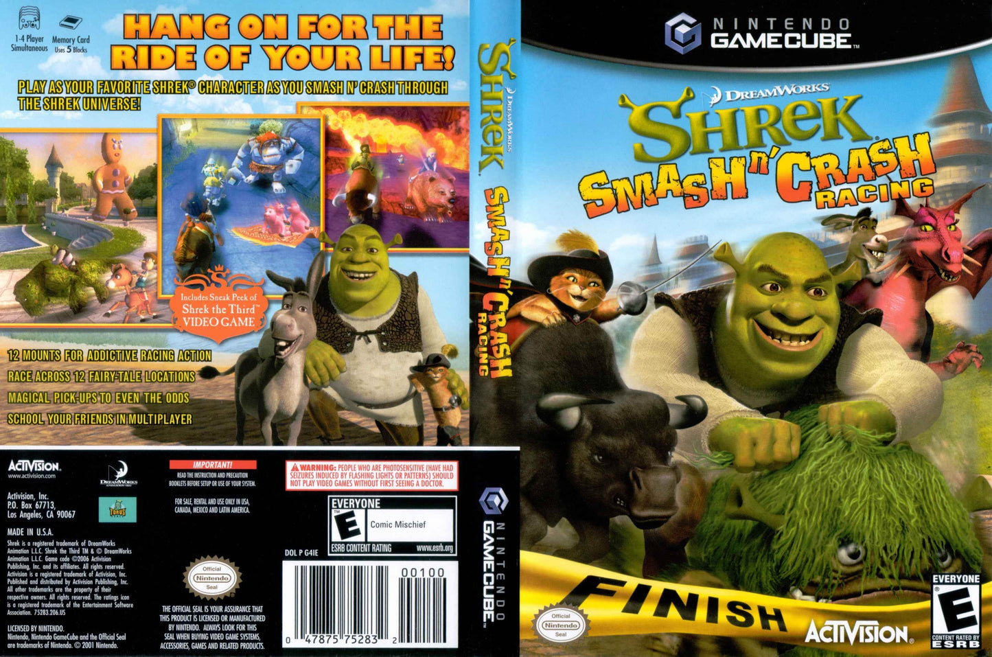 Shrek Smash n' Crash Racing Cover Art - WOI Solutions