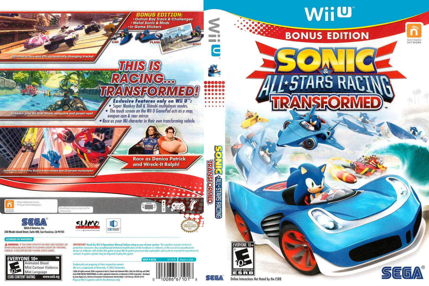 Sonic & All-Stars Racing Transformed Cover Art - WOI Solutions