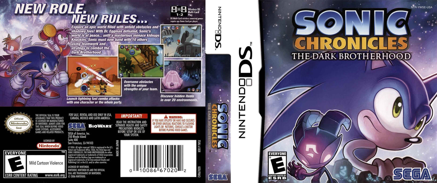 Sonic Chronicles The Dark Brotherhood Cover Art - WOI Solutions