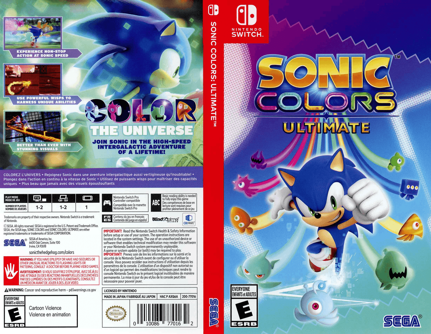 Sonic Colors Ultimate Cover Art - WOI Solutions