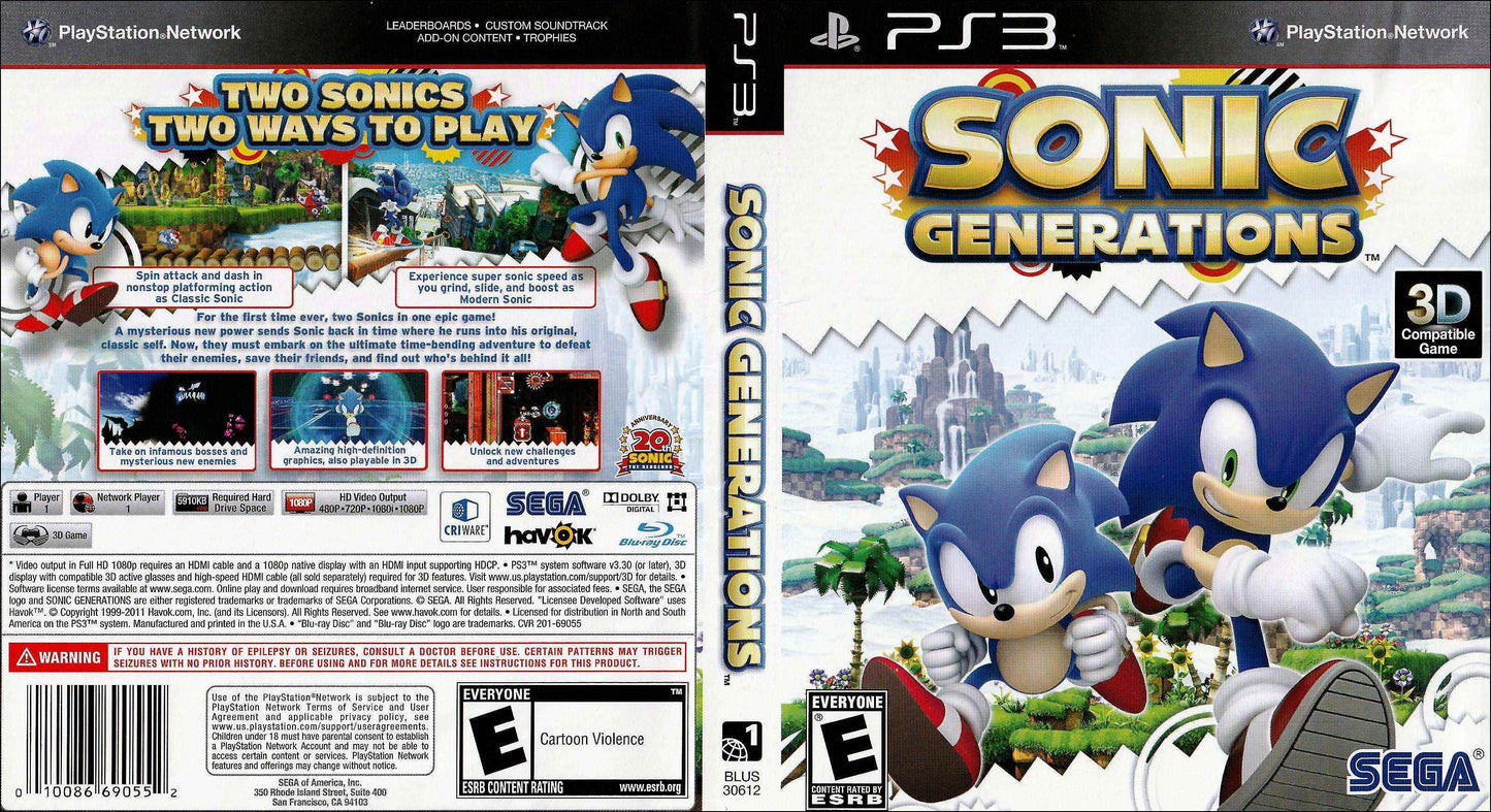 Sonic Generations Cover Art - WOI Solutions