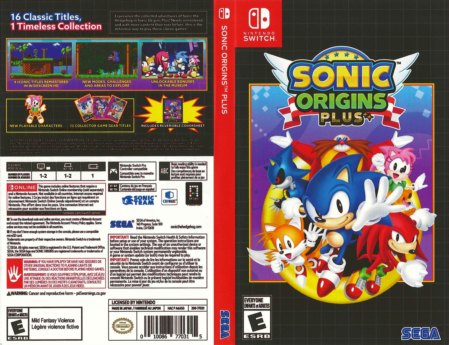 Sonic Origins Plus Cover Art - WOI Solutions