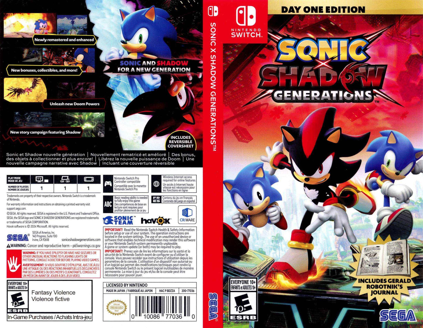 Sonic X Shadow Generations Cover Art - WOI Solutions