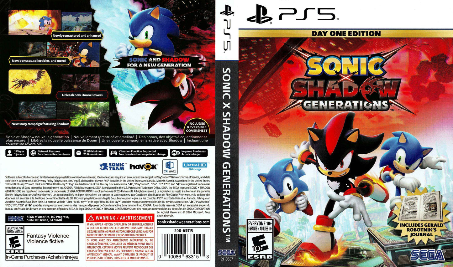 Sonic X Shadow Generations Cover Art - WOI Solutions