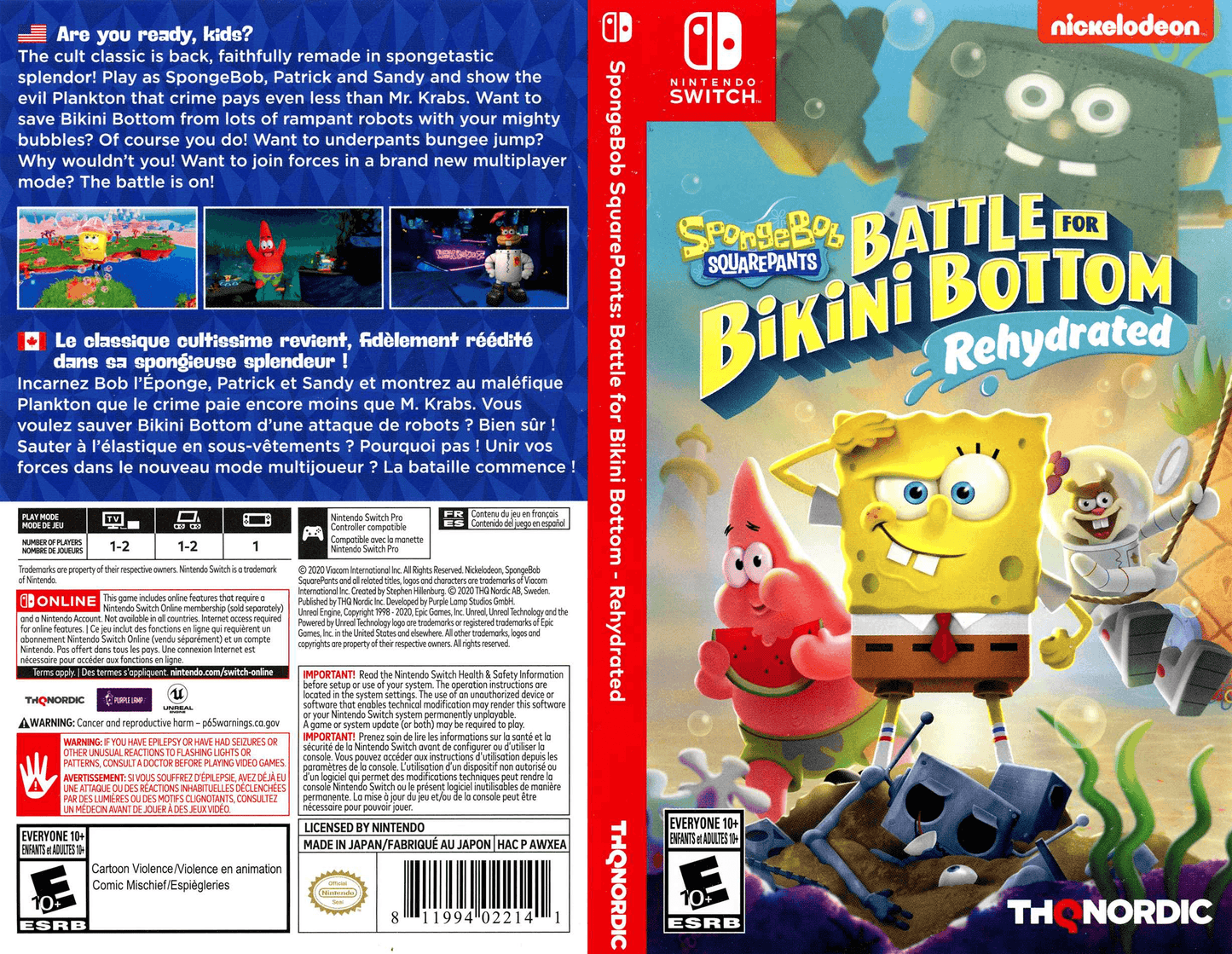 SpongeBob SquarePants Battle for Bikini Bottom Rehydrated Cover Art - WOI Solutions