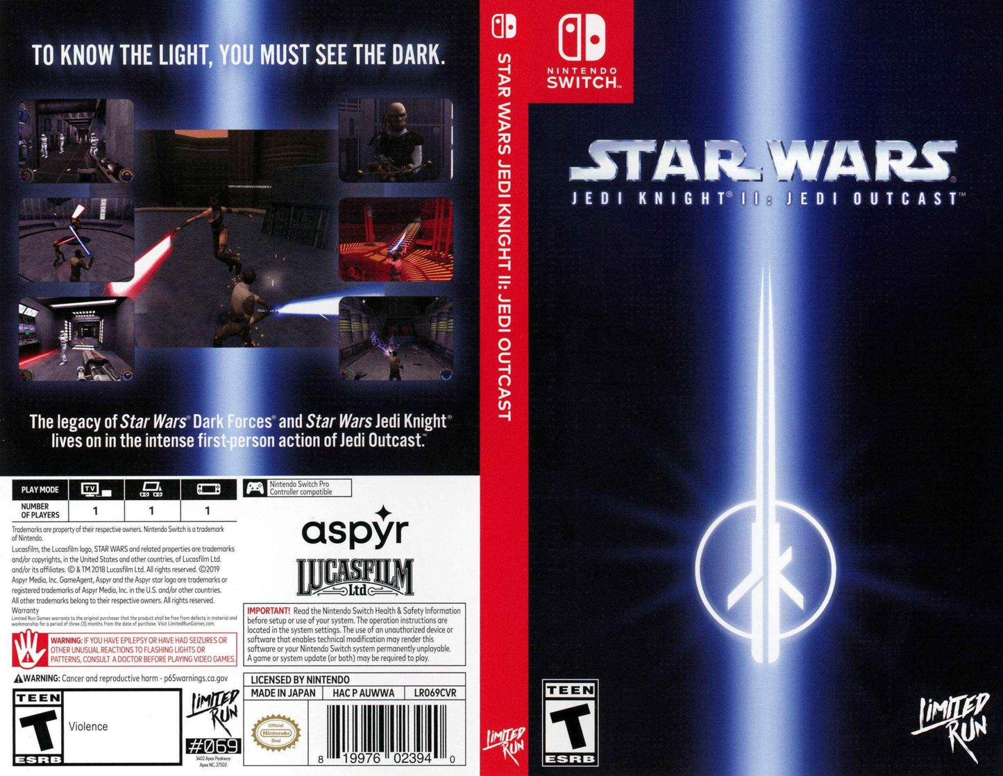 Star Wars Jedi Knight II Jedi Outcast Cover Art - WOI Solutions