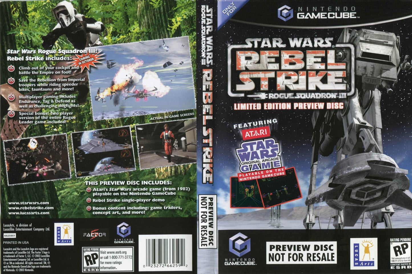 Star Wars Rogue Squadron III Rebel Strike Limited Edition Preview Disc Cover Art - WOI Solutions