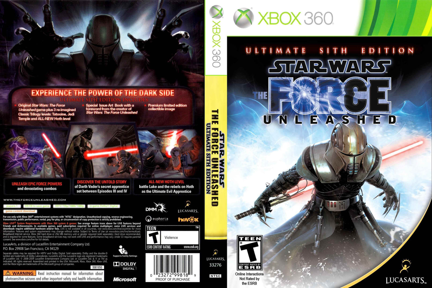 Star Wars The Force Unleashed Cover Art - WOI Solutions