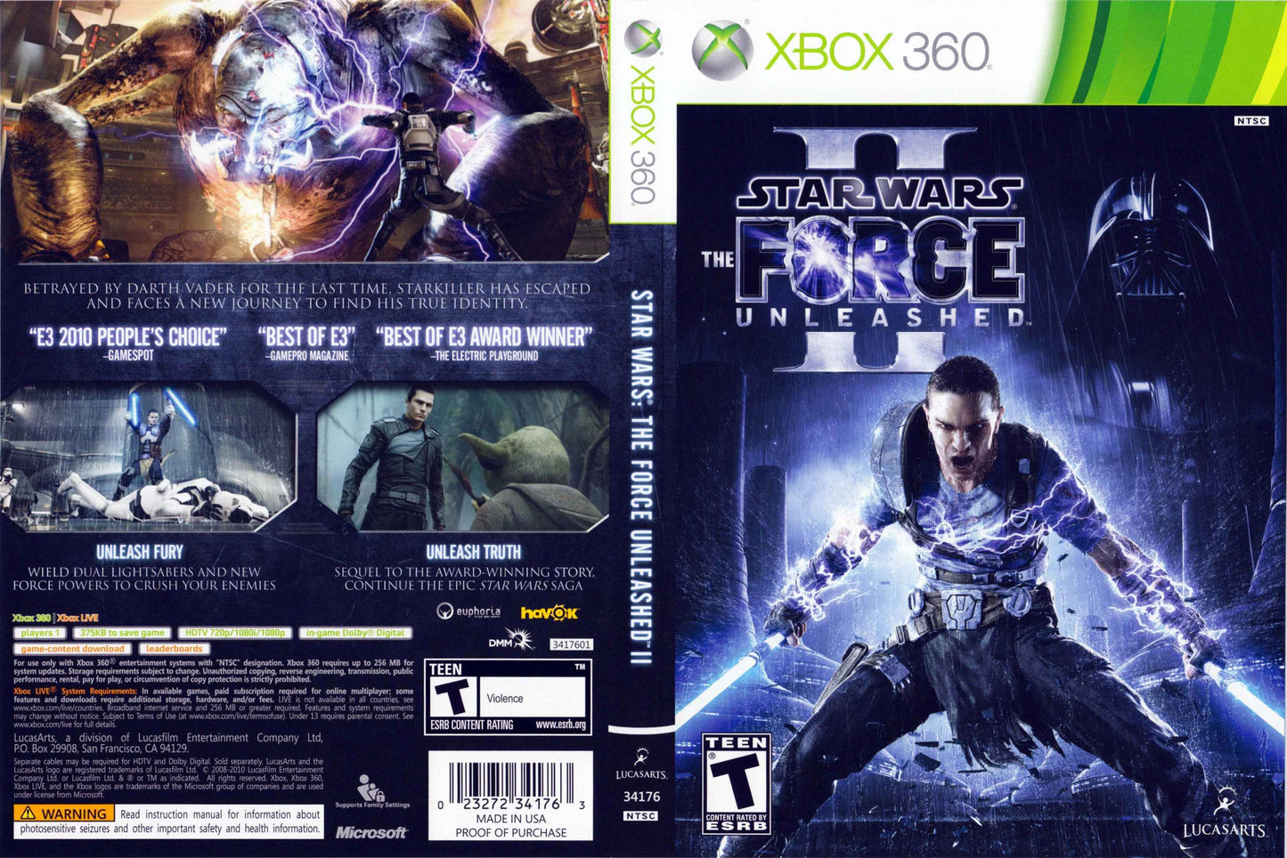 Star Wars The Force Unleashed II Cover Art - WOI Solutions