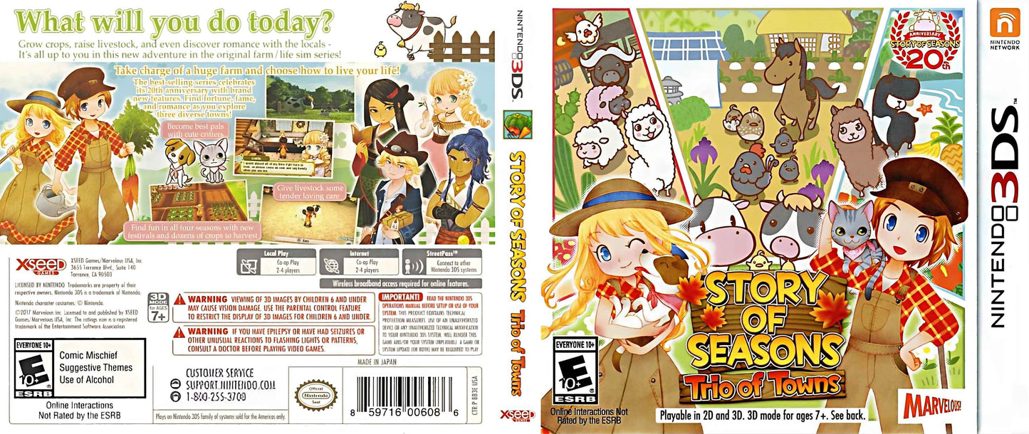 Story of Seasons Trio of Towns Cover Art - WOI Solutions