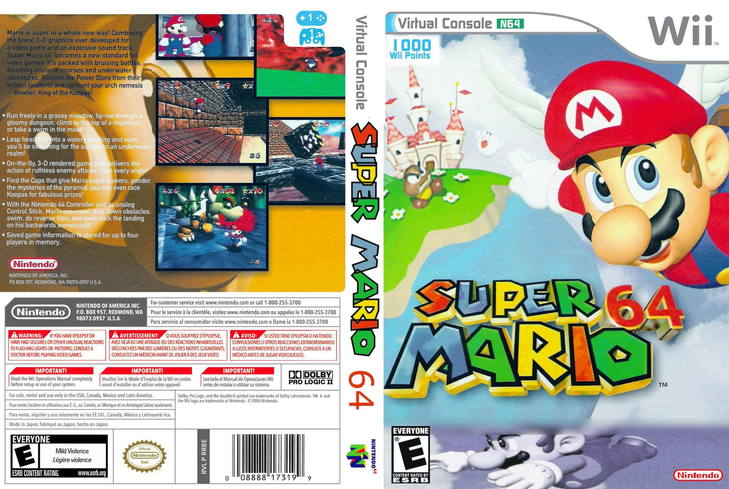 Super Mario 64 (Virtual Console) Cover Art - WOI Solutions