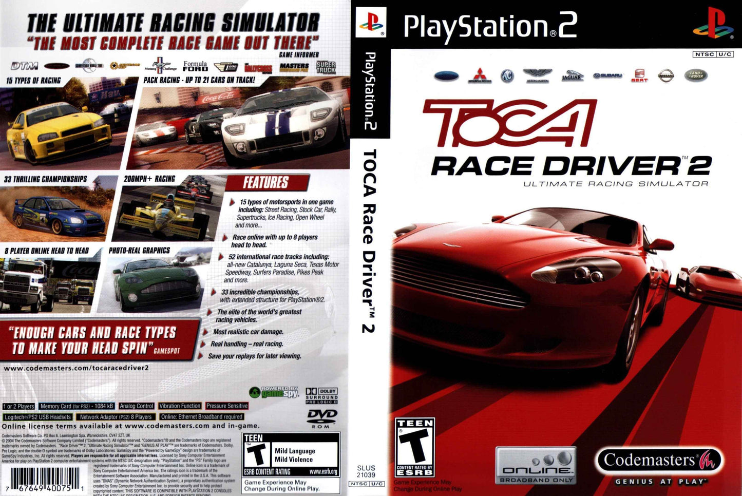 TOCA Race Driver 2 Cover Art - WOI Solutions