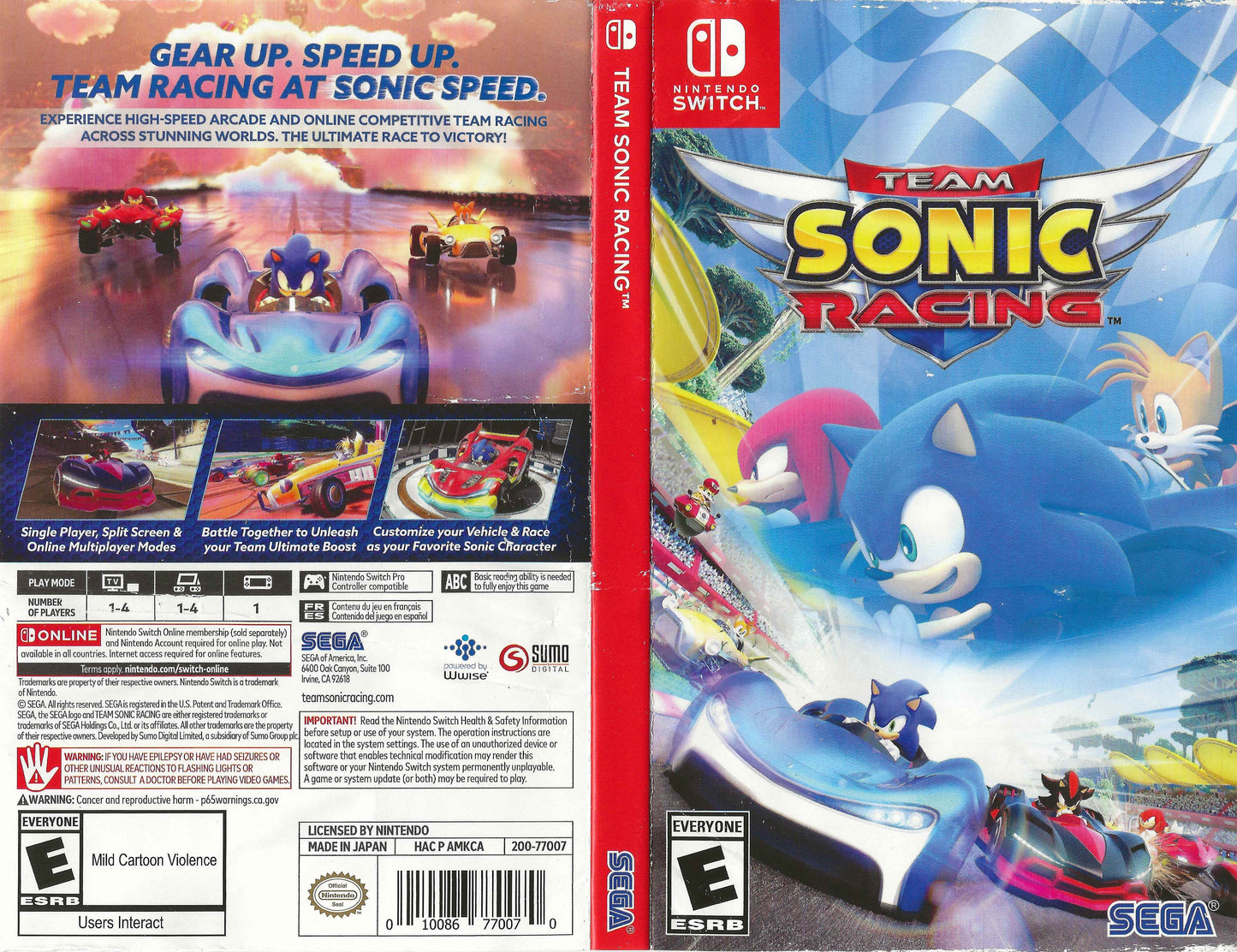 Team Sonic Racing Cover Art - WOI Solutions
