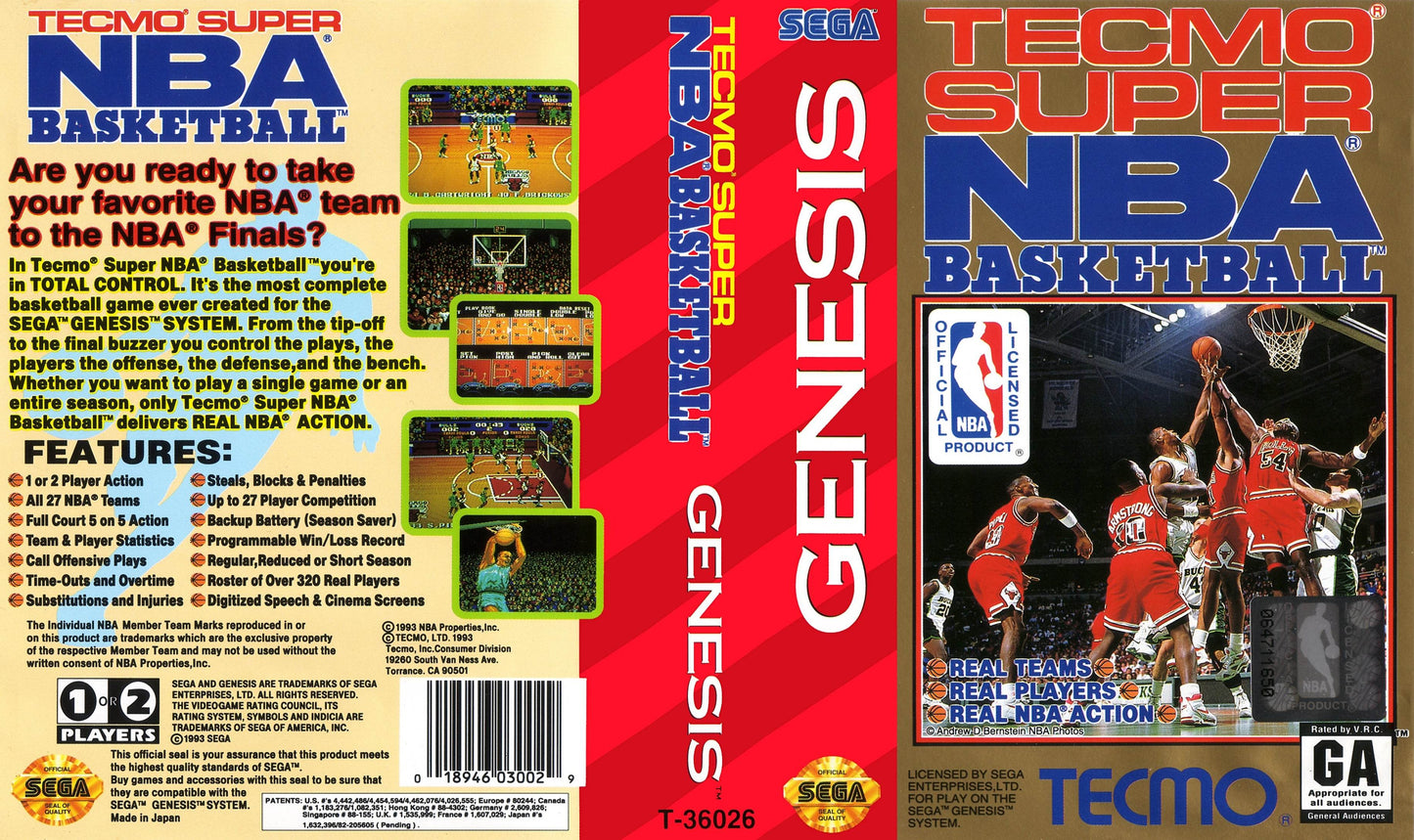 Tecmo Super NBA Basketball Cover Art - WOI Solutions