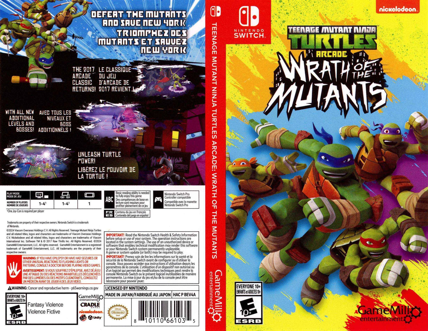 Teenage Mutant Ninja Turtles Arcade Wrath of the Mutants Cover Art - WOI Solutions