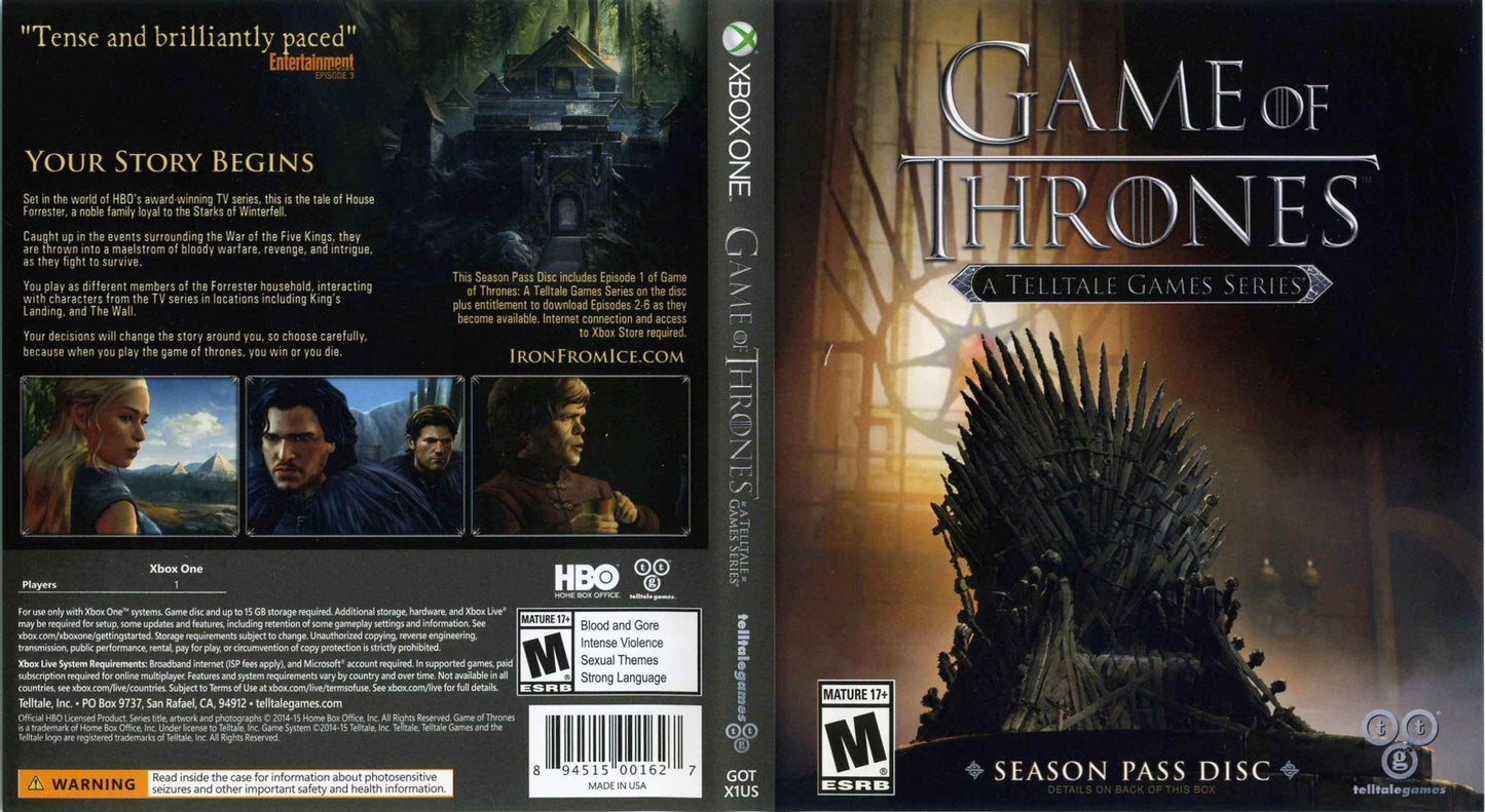 Telltale Game of Thrones Cover Art - WOI Solutions