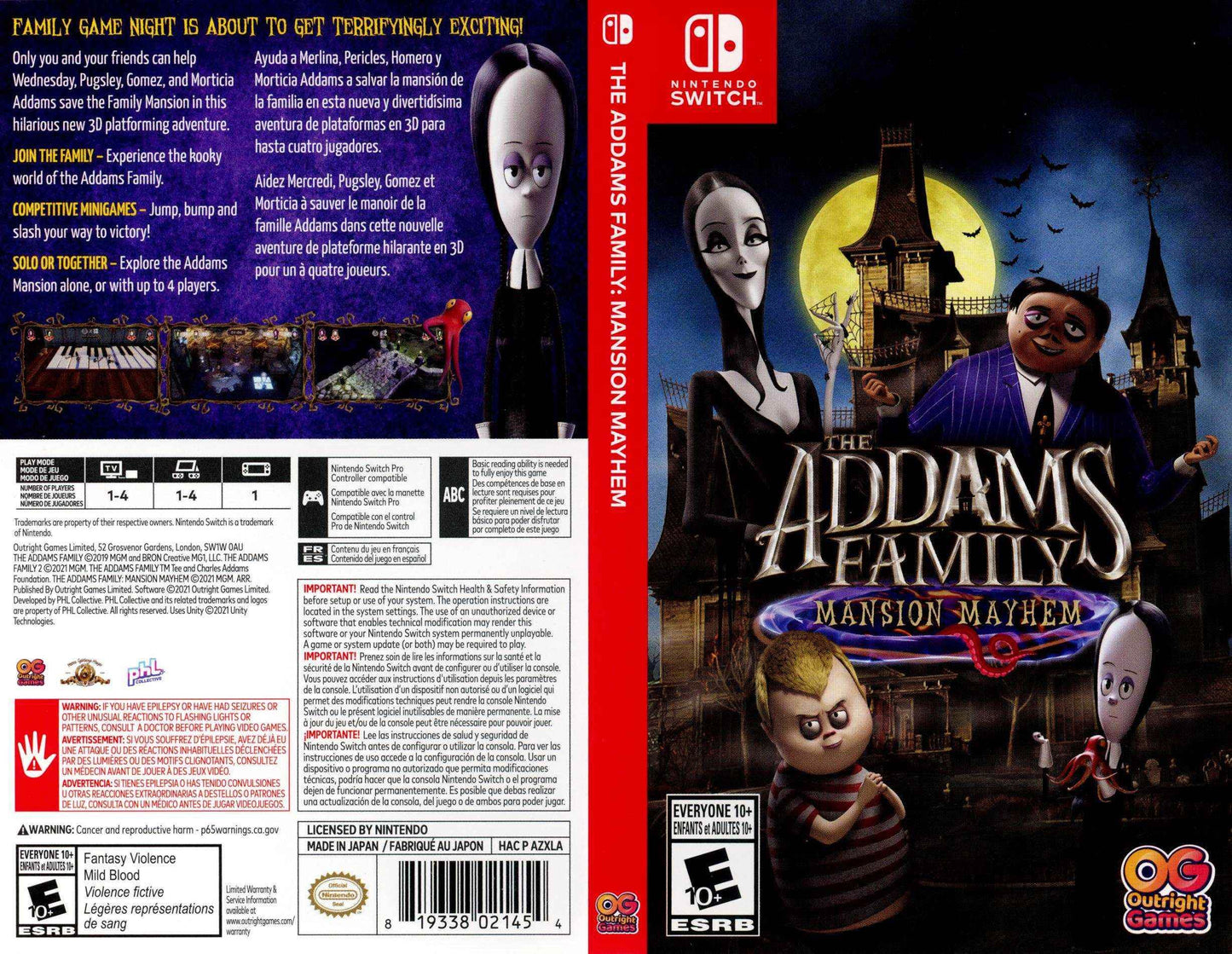 The Addams Family Mansion Mayhem Cover Art - WOI Solutions